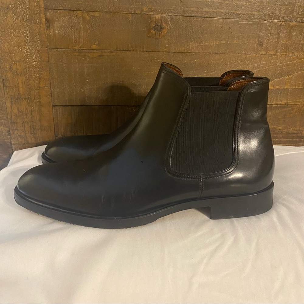 Fratelli Rossetti Men’s 7 Black Leather Chelsea Slip on Short Boots Designer EUC